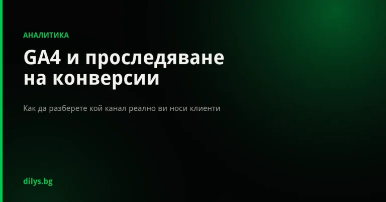 GA4 и проследяване на конверсии - кой канал носи клиенти